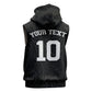 Custom DR Congo Football Sleeveless Hoodie Leopards Texture Wild Black