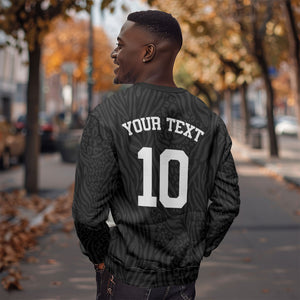 Custom DR Congo Football Sweatshirt Leopards Texture Wild Black