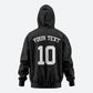 Custom DR Congo Football Zip Hoodie Leopards Texture Wild Black