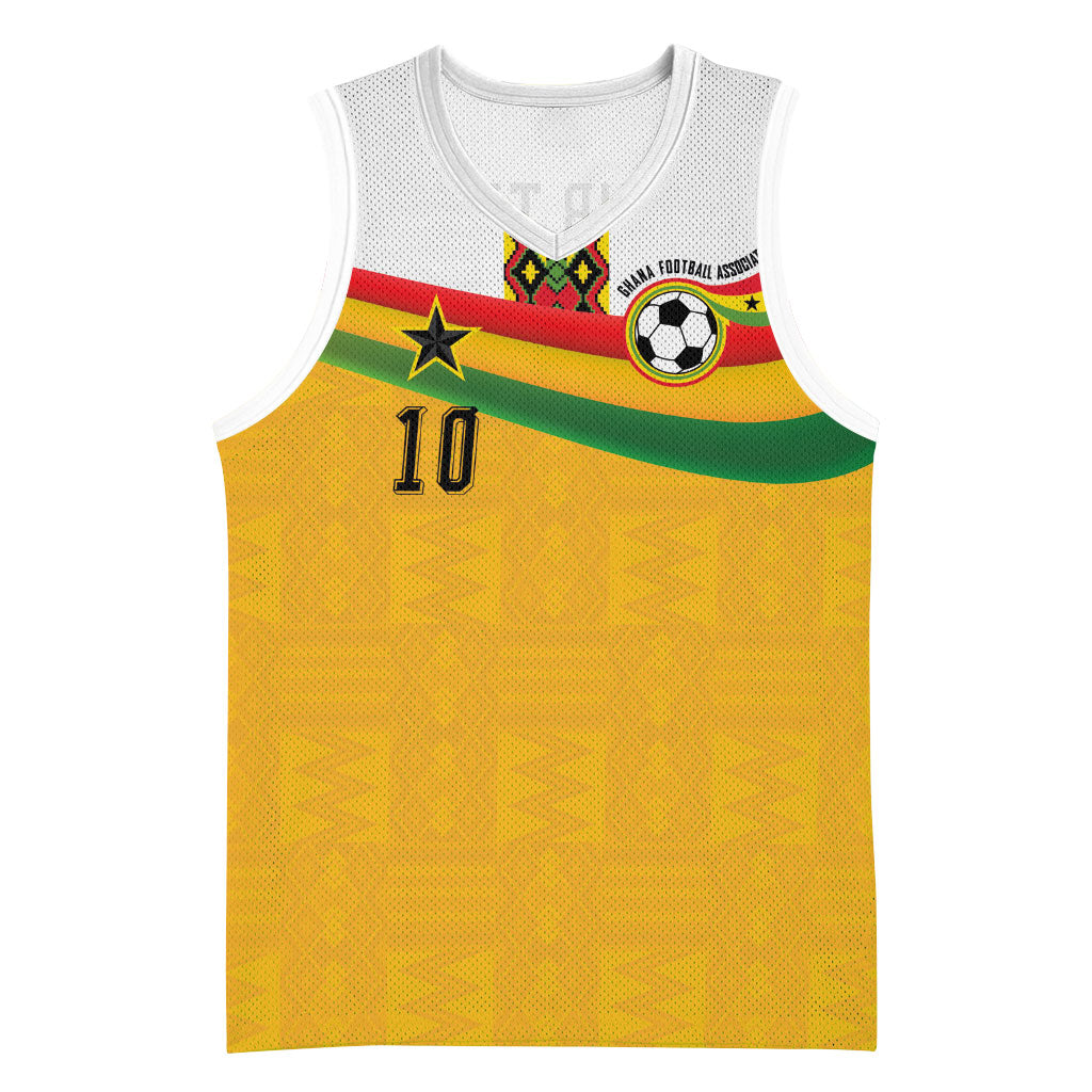 Custom Ghana Football Basketball Jersey Abstract Flag and Kente Pattern