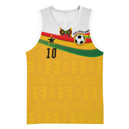 Custom Ghana Football Basketball Jersey Abstract Flag and Kente Pattern