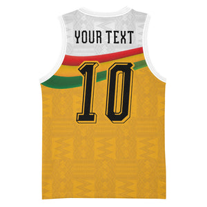 Custom Ghana Football Basketball Jersey Abstract Flag and Kente Pattern