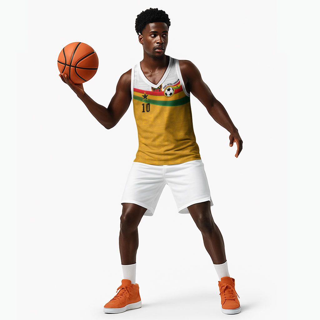 Custom Ghana Football Basketball Jersey Abstract Flag and Kente Pattern
