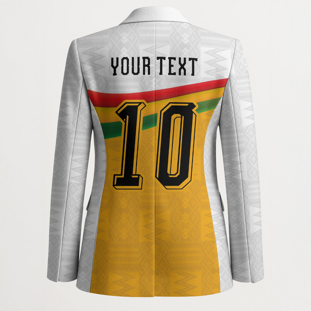 Custom Ghana Football Blazer Abstract Flag and Kente Pattern