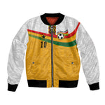 Custom Ghana Football Bomber Jacket Abstract Flag and Kente Pattern