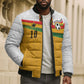 Custom Ghana Football Bomber Puffer Jacket Abstract Flag and Kente Pattern