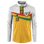 Custom Ghana Football Button Sweatshirt Abstract Flag and Kente Pattern