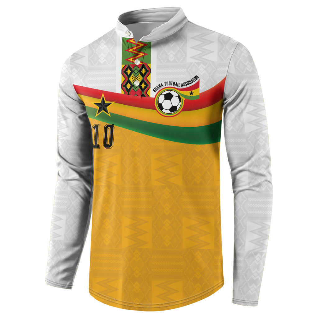Custom Ghana Football Button Sweatshirt Abstract Flag and Kente Pattern