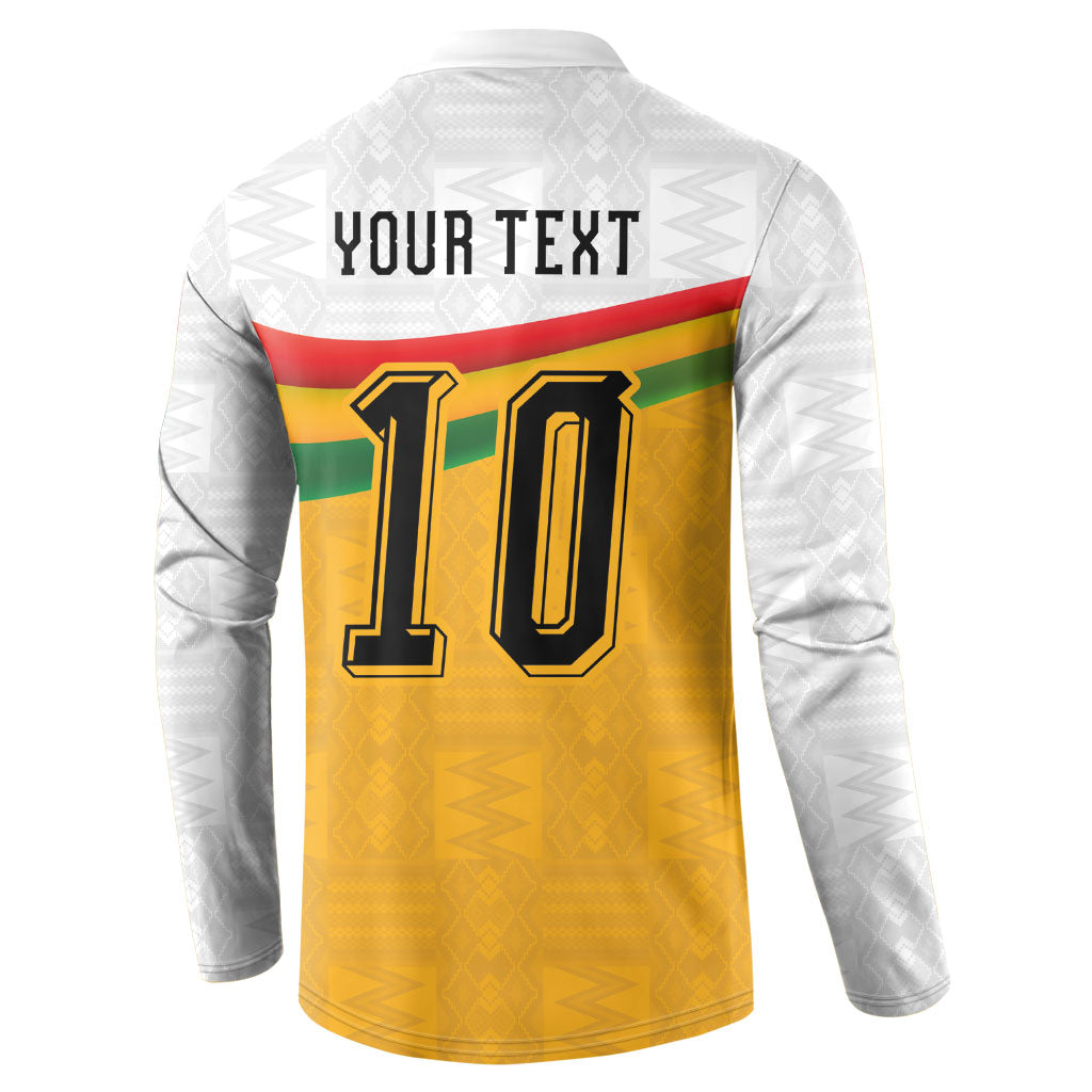 Custom Ghana Football Button Sweatshirt Abstract Flag and Kente Pattern
