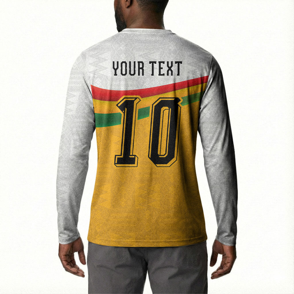 Custom Ghana Football Button Sweatshirt Abstract Flag and Kente Pattern