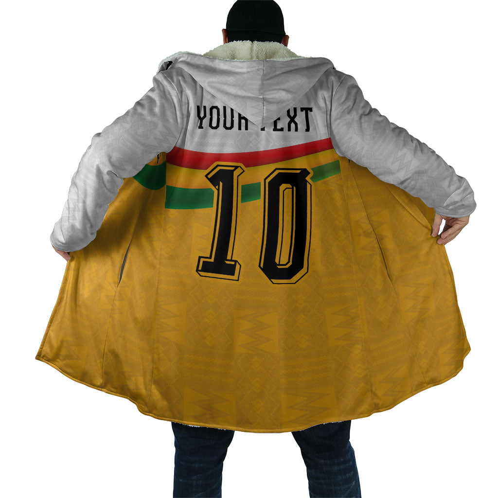 Custom Ghana Football Cloak Abstract Flag and Kente Pattern