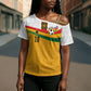 Custom Ghana Football Cross Shoulder Shirt Abstract Flag and Kente Pattern