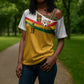 Custom Ghana Football Cross Shoulder Shirt Abstract Flag and Kente Pattern