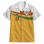 Custom Ghana Football Hawaiian Shirt Abstract Flag and Kente Pattern