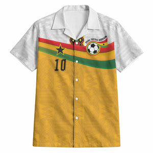 Custom Ghana Football Hawaiian Shirt Abstract Flag and Kente Pattern