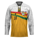 Custom Ghana Football Hockey Jersey Abstract Flag and Kente Pattern