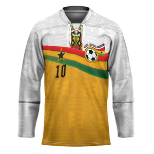 Custom Ghana Football Hockey Jersey Abstract Flag and Kente Pattern
