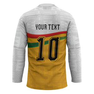 Custom Ghana Football Hockey Jersey Abstract Flag and Kente Pattern