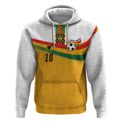 Custom Ghana Football Hoodie Abstract Flag and Kente Pattern