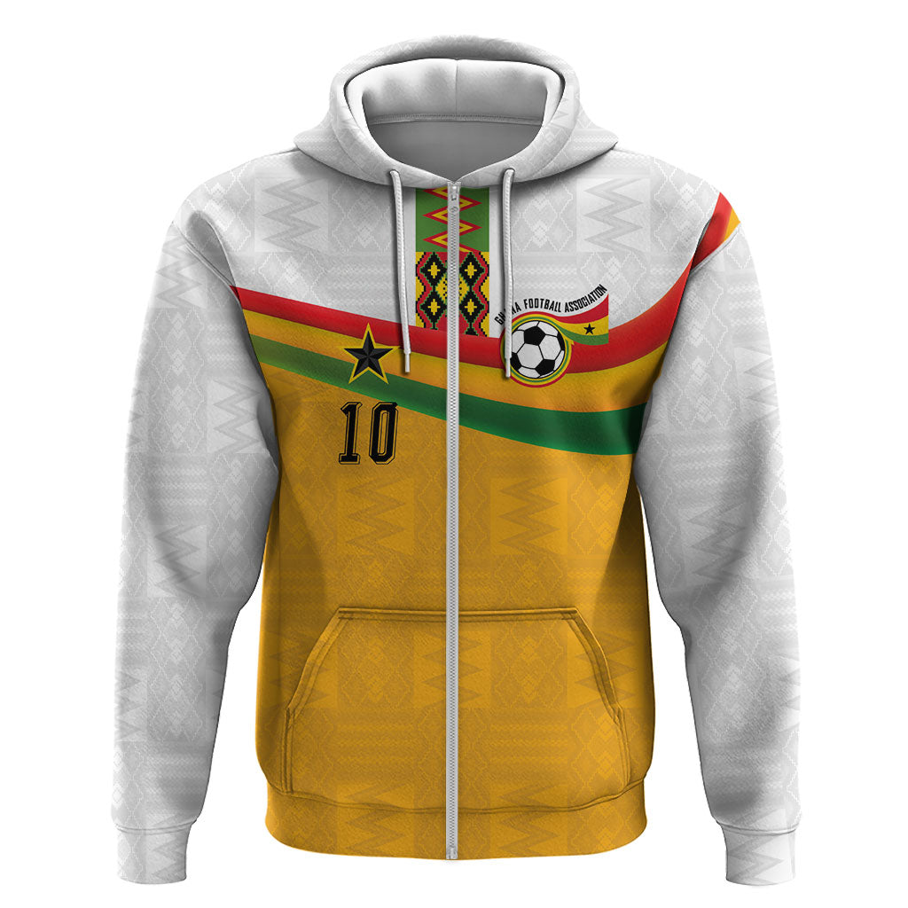 Custom Ghana Football Hoodie Abstract Flag and Kente Pattern