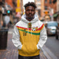 Custom Ghana Football Hoodie Abstract Flag and Kente Pattern