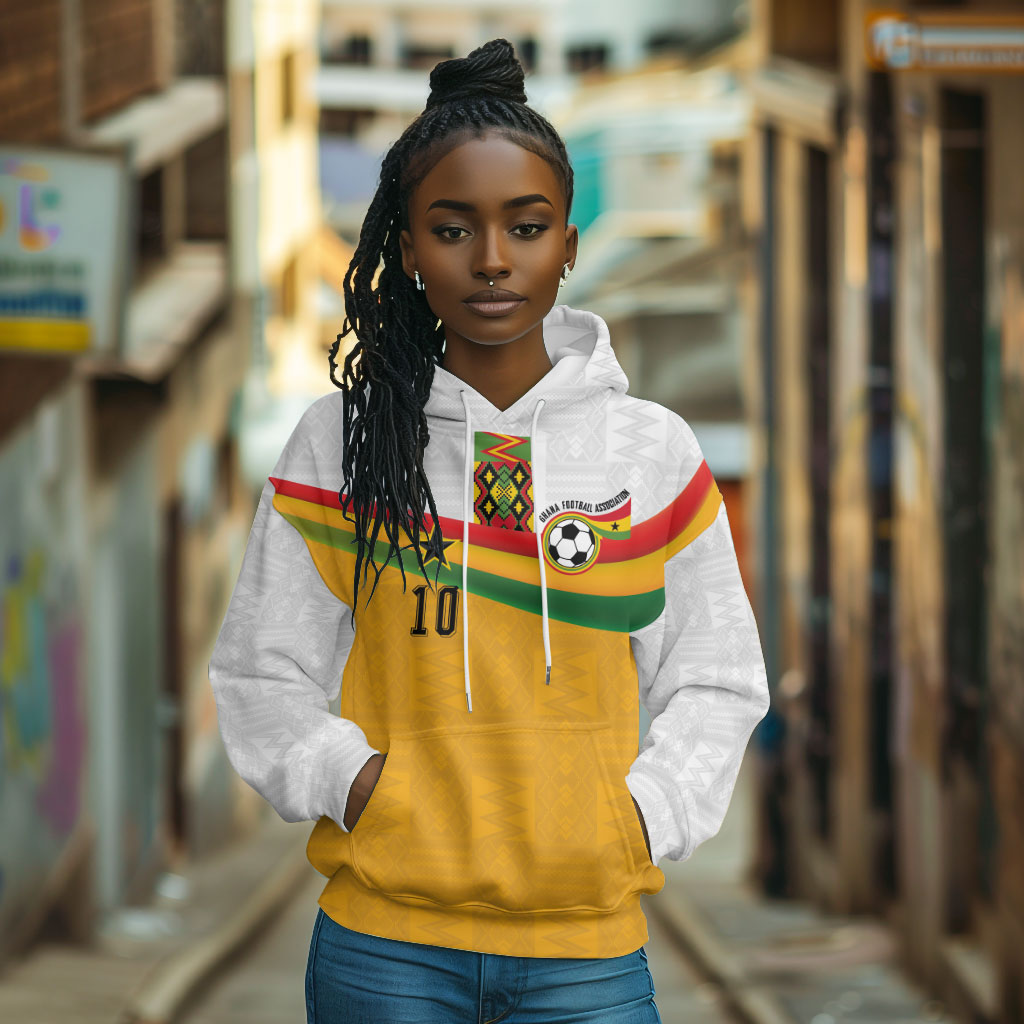 Custom Ghana Football Hoodie Abstract Flag and Kente Pattern