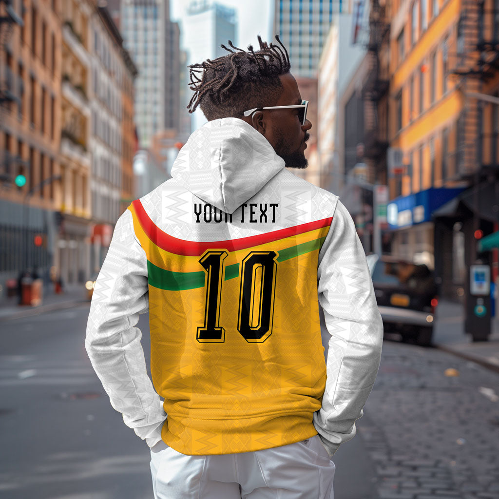 Custom Ghana Football Hoodie Abstract Flag and Kente Pattern