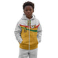 Custom Ghana Football Kid Hoodie Abstract Flag and Kente Pattern