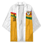 Custom Ghana Football Kimono Abstract Flag and Kente Pattern