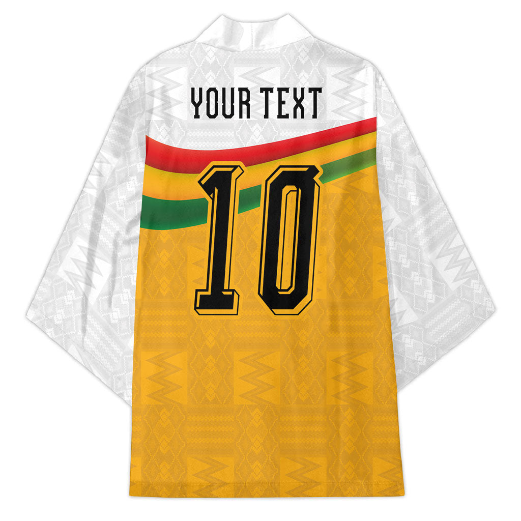 Custom Ghana Football Kimono Abstract Flag and Kente Pattern