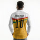 Custom Ghana Football Long Sleeve Polo Shirt Abstract Flag and Kente Pattern