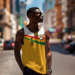 Custom Ghana Football Men Tank Top Abstract Flag and Kente Pattern