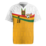 Custom Ghana Football Rugby Jersey Abstract Flag and Kente Pattern