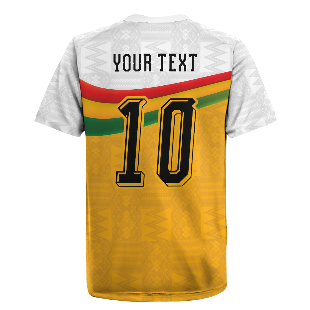 Custom Ghana Football Rugby Jersey Abstract Flag and Kente Pattern