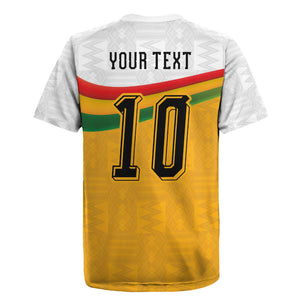 Custom Ghana Football Rugby Jersey Abstract Flag and Kente Pattern