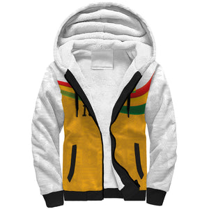 Custom Ghana Football Sherpa Hoodie Abstract Flag and Kente Pattern