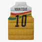 Custom Ghana Football Sleeveless Puffer Jacket Abstract Flag and Kente Pattern