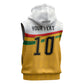 Custom Ghana Football Sleeveless Zip Hoodie Abstract Flag and Kente Pattern