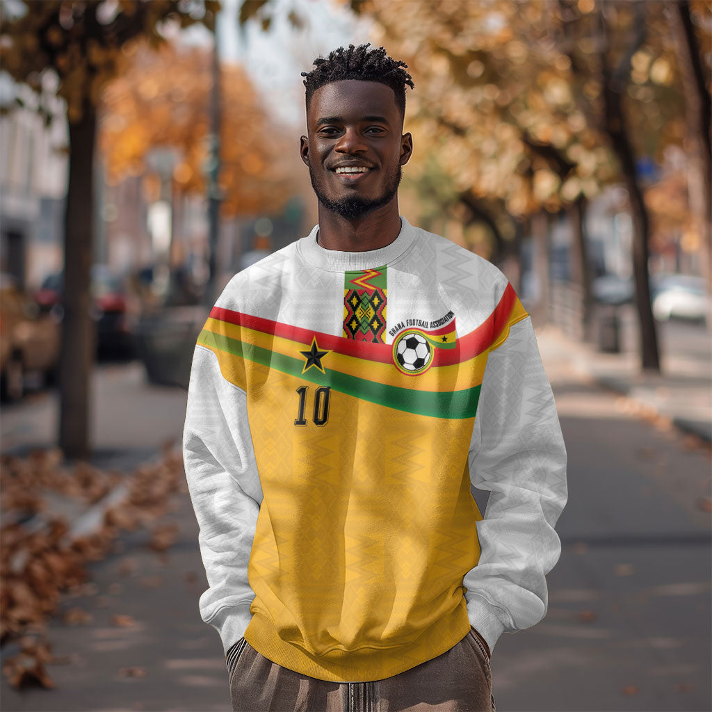Custom Ghana Football Sweatshirt Abstract Flag and Kente Pattern