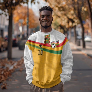 Custom Ghana Football Sweatshirt Abstract Flag and Kente Pattern