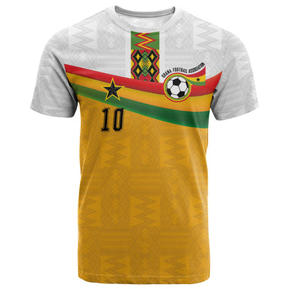 Custom Ghana Football T shirt Abstract Flag and Kente Pattern