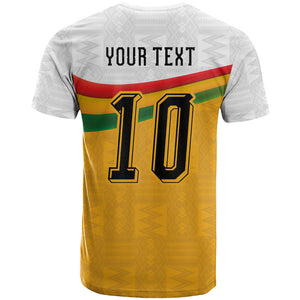 Custom Ghana Football T shirt Abstract Flag and Kente Pattern