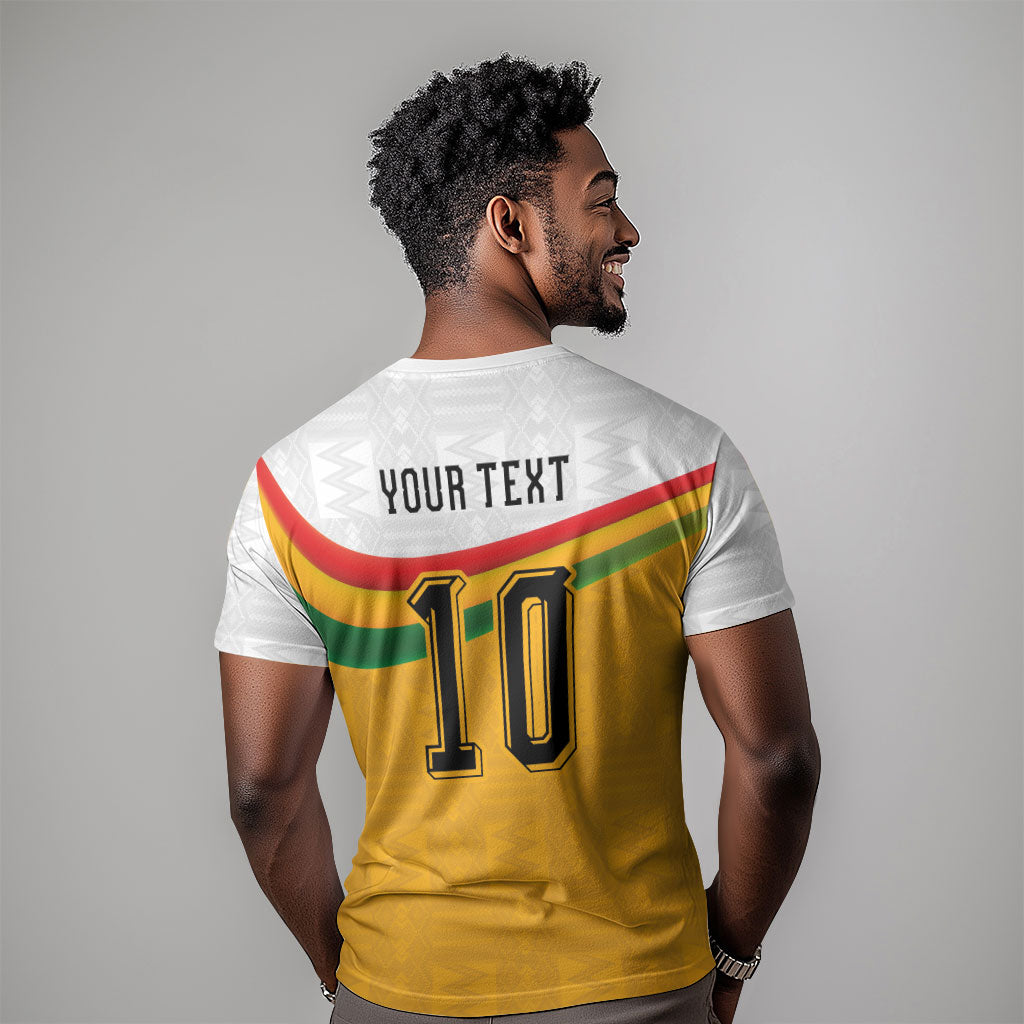 Custom Ghana Football T shirt Abstract Flag and Kente Pattern