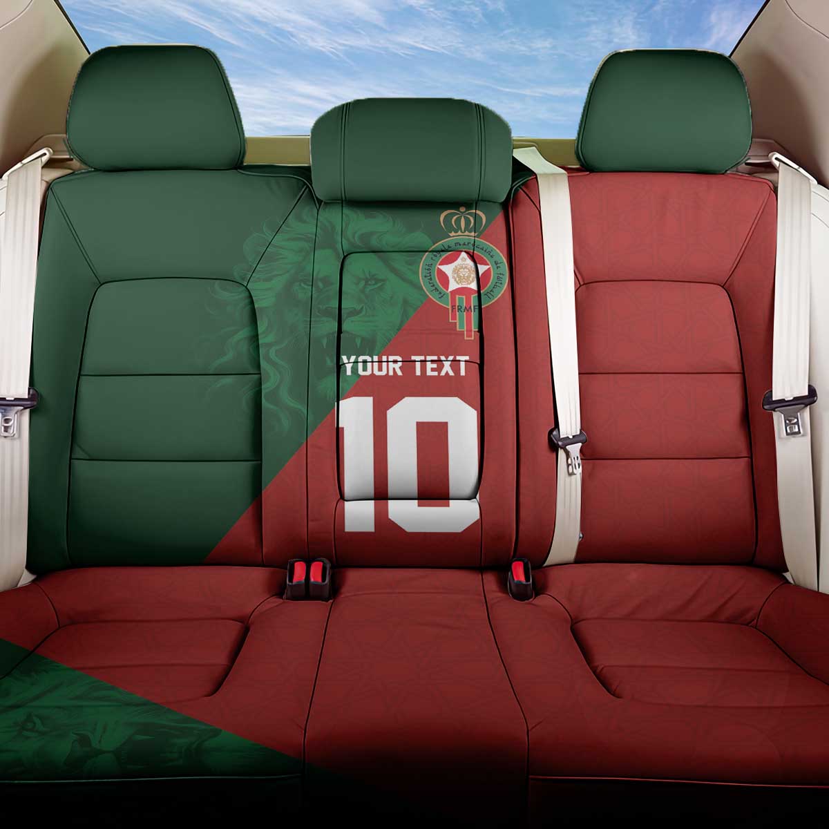 Custom Moroccan Football Back Car Seat Cover Go Glory-The Atlas Lions - African Pride