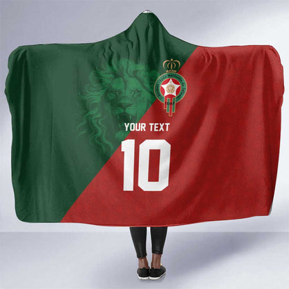 Custom Moroccan Football Hooded Blanket Go Glory-The Atlas Lions - African Pride