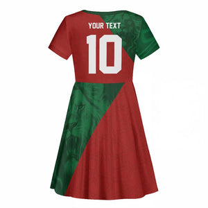 Custom Moroccan Football Kid Short Sleeve Dress Go Glory-The Atlas Lions LT03