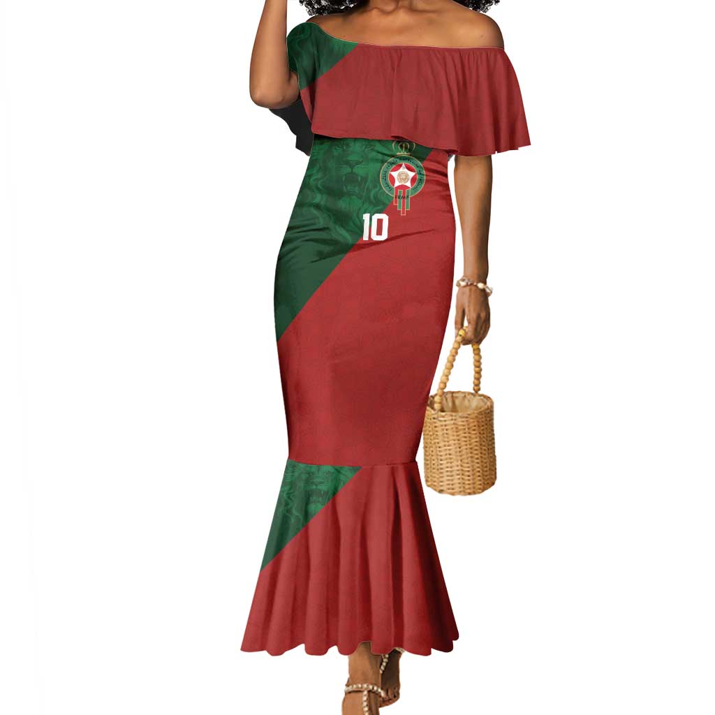 Custom Moroccan Football Mermaid Dress Go Glory-The Atlas Lions LT03