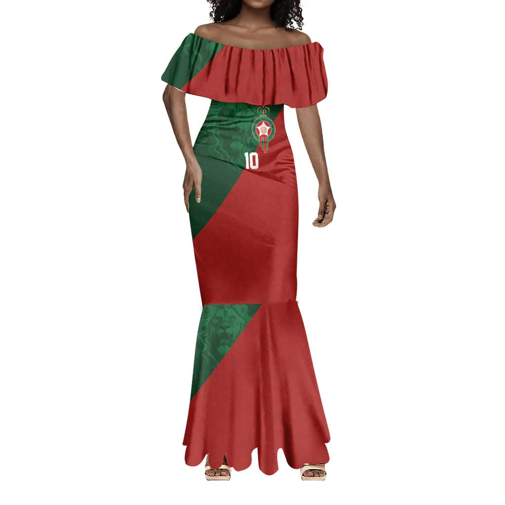 Custom Moroccan Football Mermaid Dress Go Glory-The Atlas Lions LT03