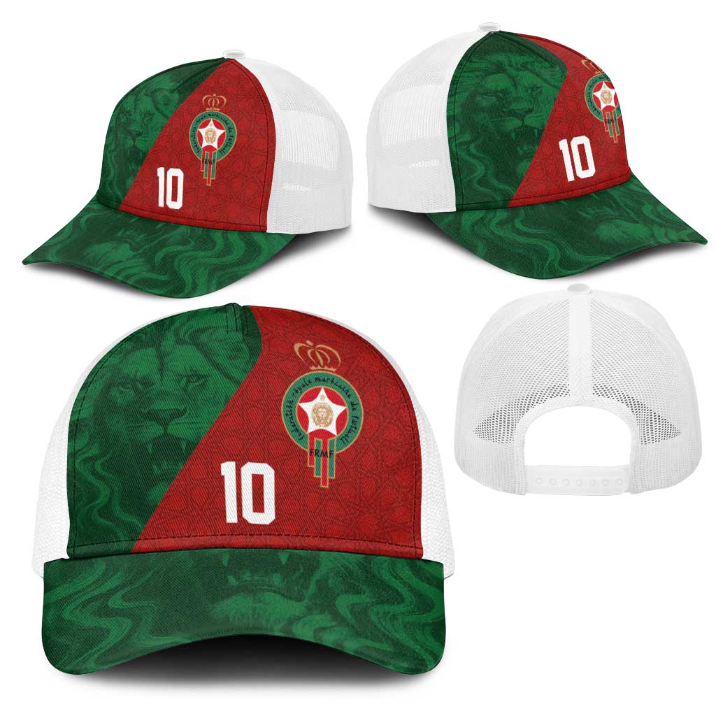 Custom Moroccan Football Mesh Trucker Cap Go Glory-The Atlas Lions - African Pride