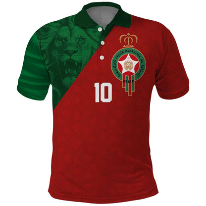 Custom Moroccan Football Polo Shirt Go Glory-The Atlas Lions LT03